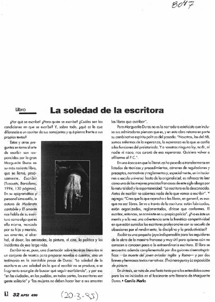 La soledad de la escritora