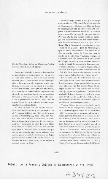 La familia Claro en Chile  [artículo] Sergio Martínez Baeza