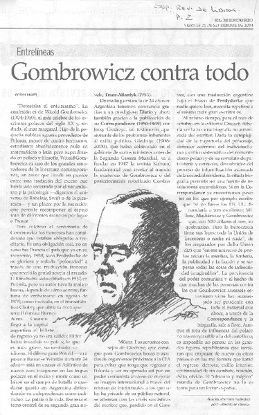 Gombrowicz contra todo