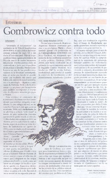 Gombrowicz contra todo