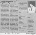 Espíritu y agua  [artículo] Ernesto Massiglio.