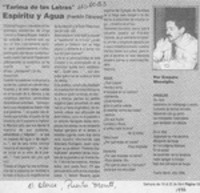 Espíritu y agua  [artículo] Ernesto Massiglio.