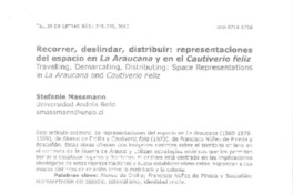 Recorrer, deslindar, distribuir  [artículo] Stefanie Massmann.