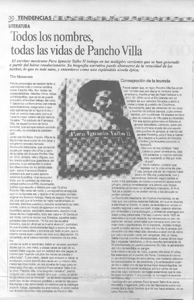 Todos los nombres, todas las vidas de Pancho Villa