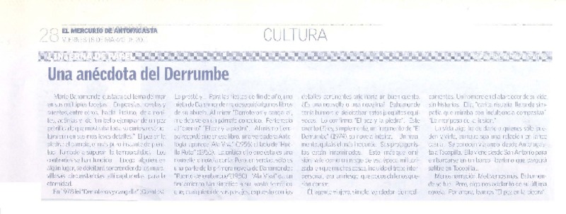 Una anécdota del derrumbe