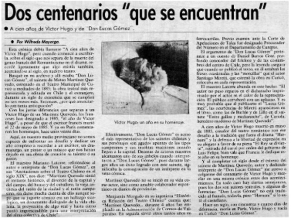 Dos centenarios "que se encuentran"