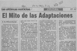 El Mito de las adaptaciones.  [artículo] WIlfredo Mayorga