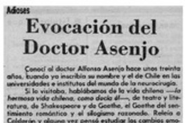 Evocación del doctor Asenjo