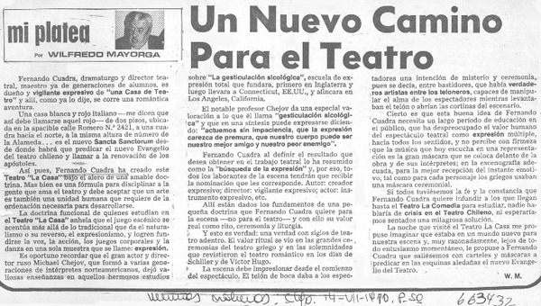 Un nuevo camino para el teatro
