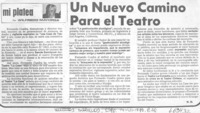 Un nuevo camino para el teatro