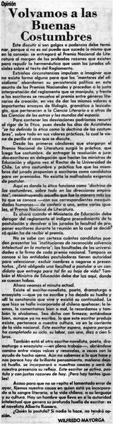 Volvamos a las buenas costumbres