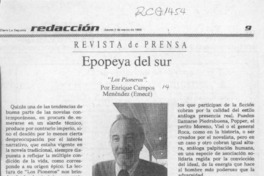 Epopeya del sur  [artículo] Angel Mazzei.