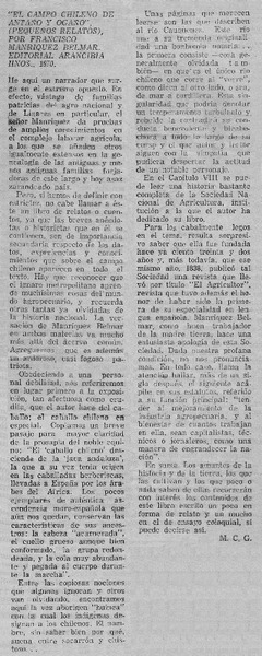 El campo chileno de antaño y ogaño