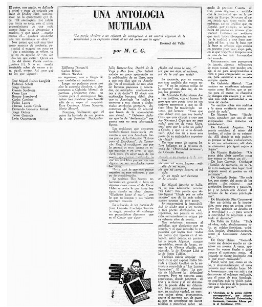 Una antología mutilada