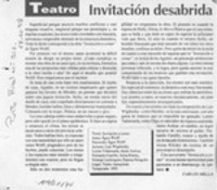 Invitación desabrida  [artículo] Carlos Mella.