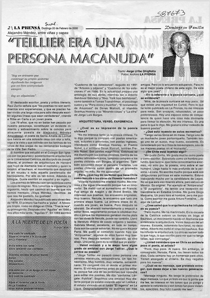 "Teillier era una persona macanuda" (entrevista)