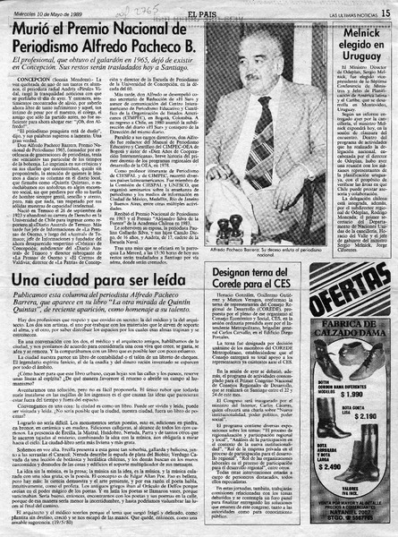 Murió el Premio Nacional de Periodismo Alfredo Pacheco B.