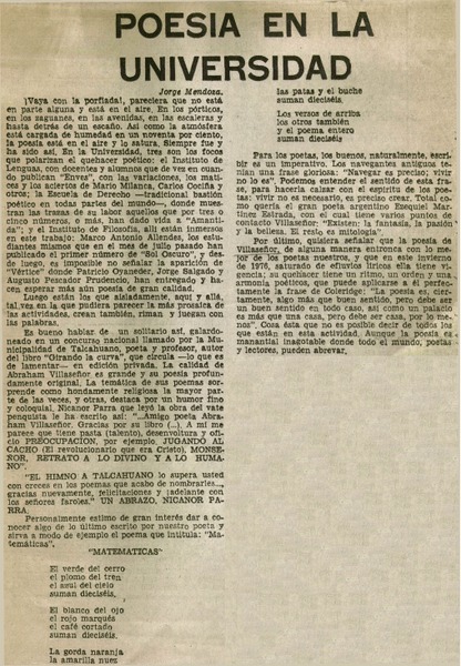 Poesía en la universidad