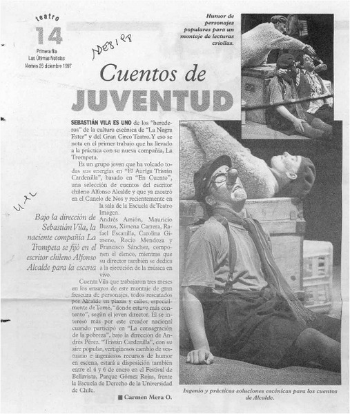 Cuentos de juventud  [artículo] Carmen Mera O.