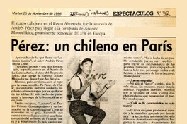 Pérez, un chileno en París  [artículo] Carmen Mera O.