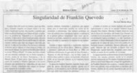 Singularidad de Franklin Quevedo  [artículo]Luis Merino Reyes.