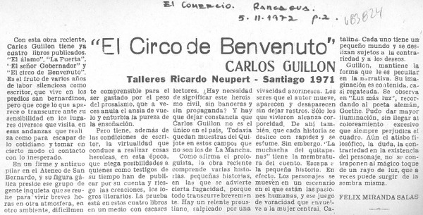 "El circo de Benvenuto"