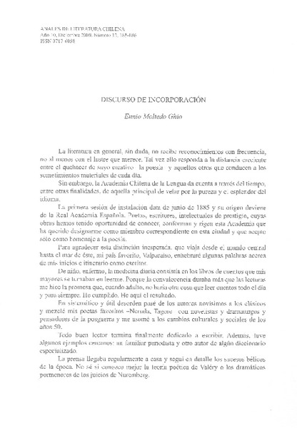 Discurso de incorporación