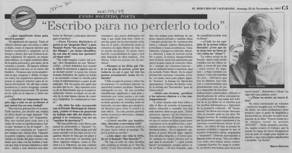 "Escribo para no perderlo todo"