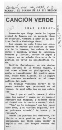 Canción verde  [artículo] Omar Monroy.