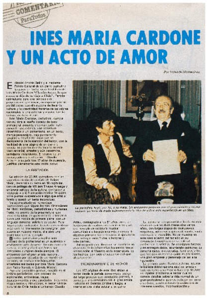 Inés María Cardone y un acto de amor