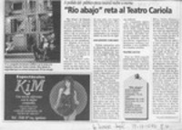 "Río abajo" reta al Teatro Cariola  [artículo] Yolanda Montecinos P.