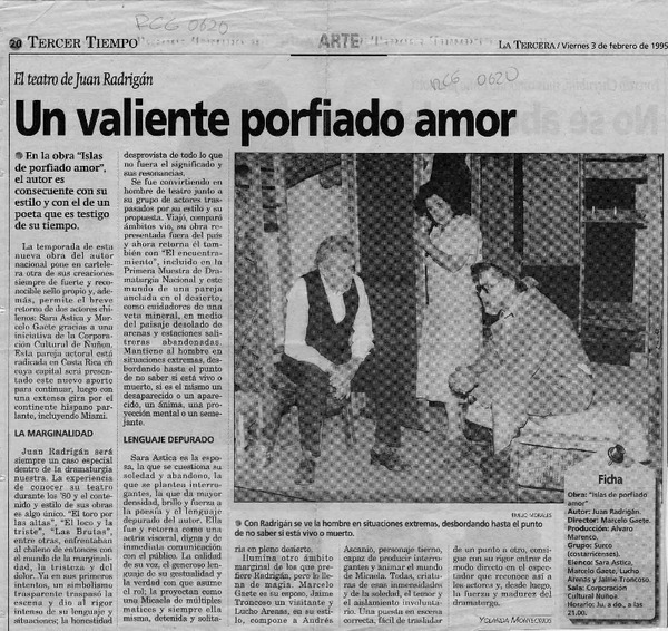 Un valiente porfiado amor  [artículo] Yolanda Montecinos.