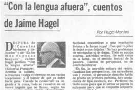 Con la lengua afuera", cuentos de Jaime Hagel