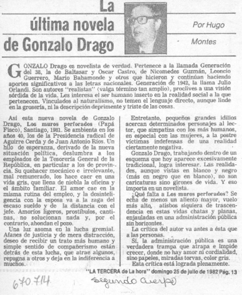 La última novela de Gonzalo Drago.