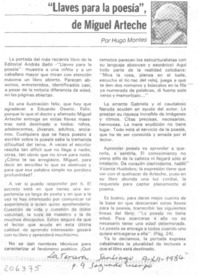 "Llaves para la poesía", de Miguel Arteche