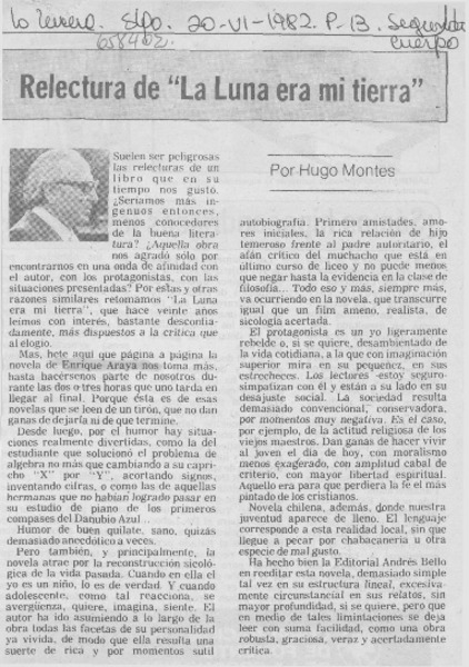 Relectura de "La luna era mi tierra"