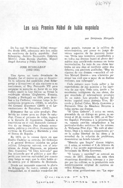 Los Seis premio Nóbel de habla española