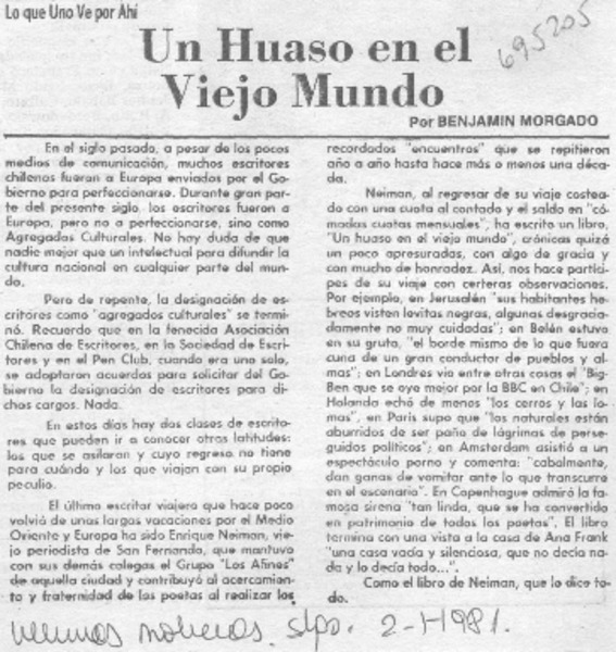 Un huaso en el viejo mundo