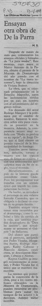 Ensayan otra obra de De la Parra  [artículo] M. S.
