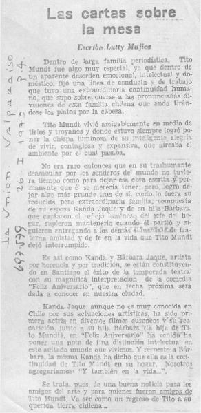 Las cartas sobre la mesa