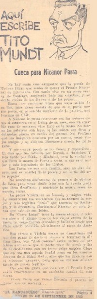 Cueca para Nicanor Parra