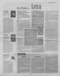 De puño y letra  [artículo] Antonio Muñoz B.