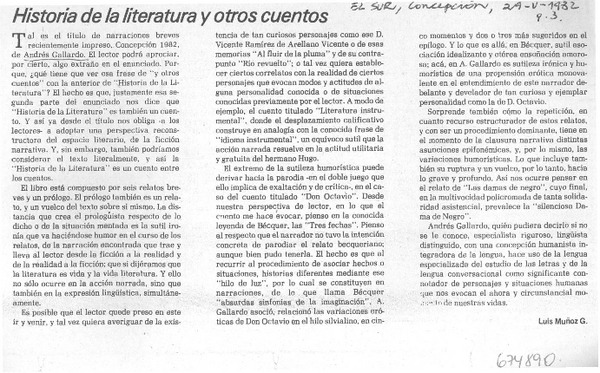 Historia de la literatura y otros cuentos