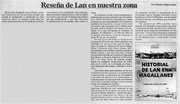 Reseña de Lan en nuestra zona