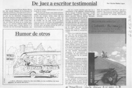De juez a escritor testimonial  [artículo] Marino Muñoz Lagos