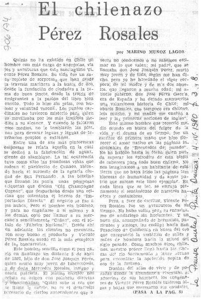 El chilenazo Pérez Rosales