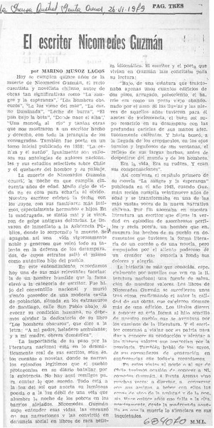 El escritor Nicomedes Guzmán