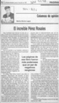 El increíble Pérez Rosales  [artículo] Marino Muñoz Lagos.