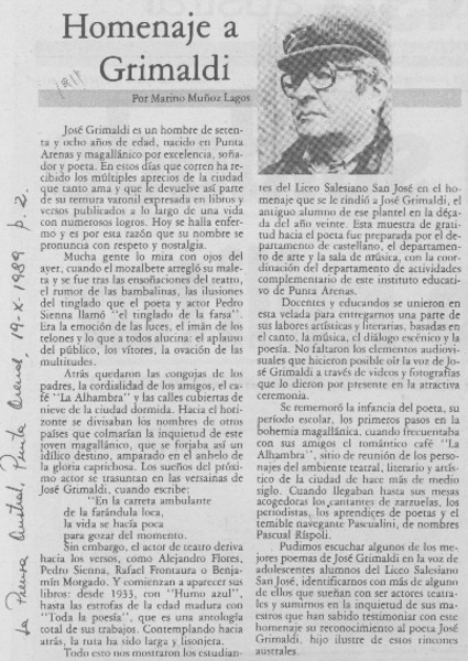 Homenaje a Grimaldi
