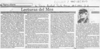 Lecturas del mes  [artículo] Marino Muñoz Lagos.